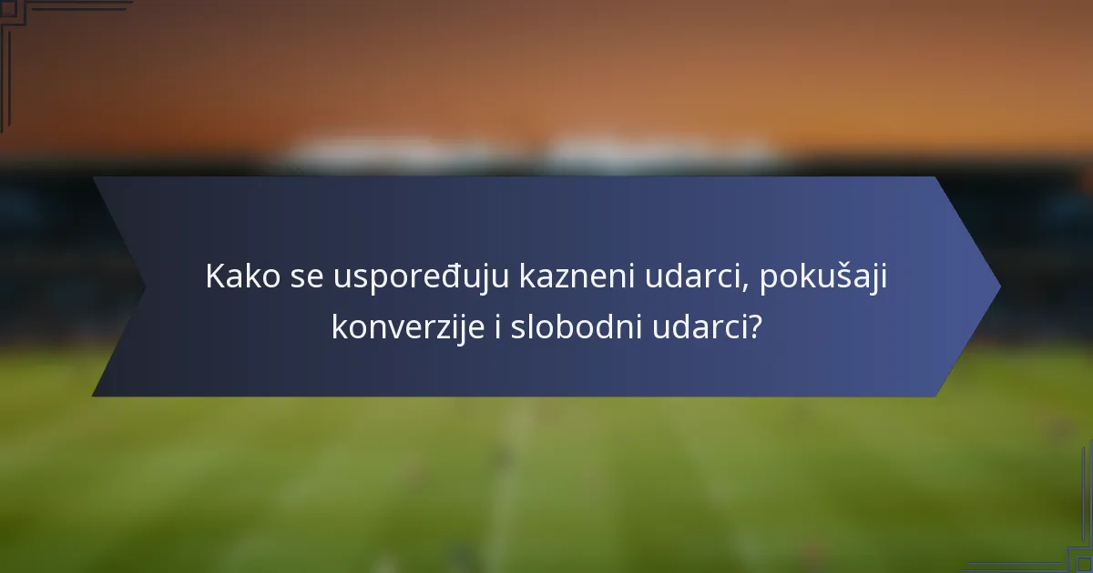 Kako se uspoređuju kazneni udarci, pokušaji konverzije i slobodni udarci?